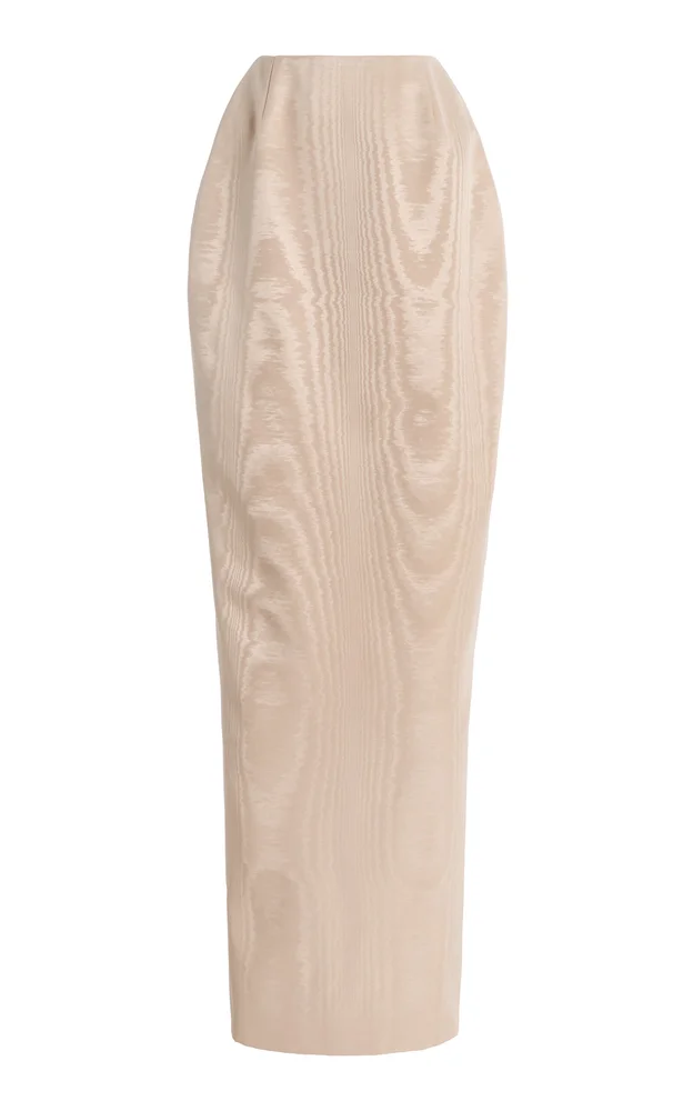 Floor-Length Wasp Skirt In Bonded Moire