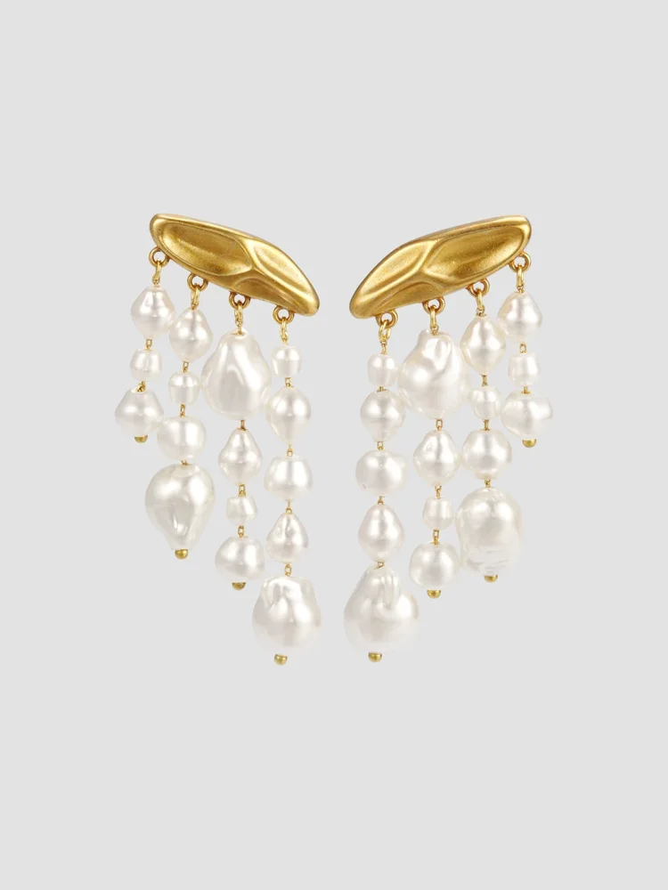 Shiva Goldtone & Imitation Pearl Drop Earrings