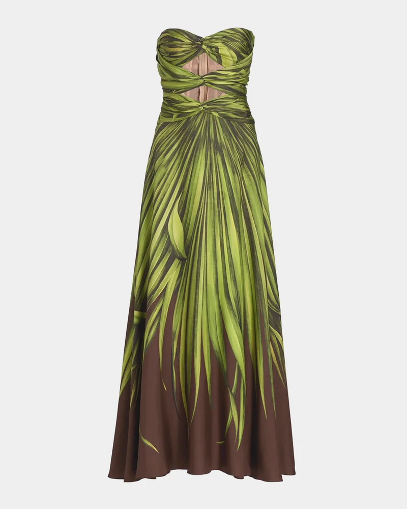 Strapless Cutout Silk Twill Gown