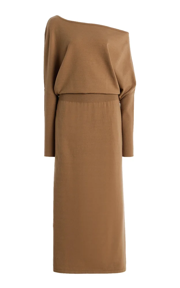 Janese Off-The-Shoulder Wool Midi Dress