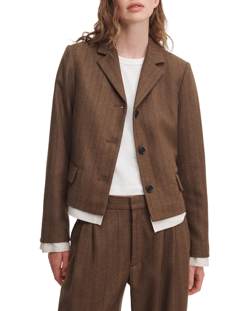 Lawrence Wool Blend Crop Blazer