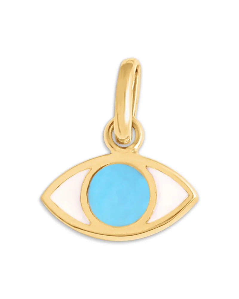 18K Yellow Gold Resin Eye Pendant