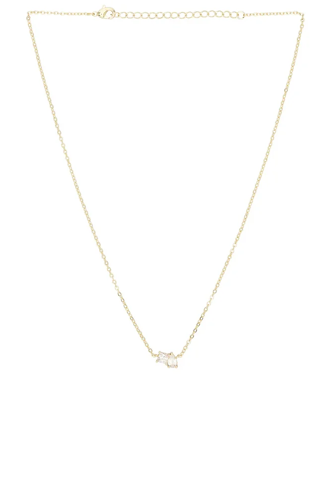 Cz Princess Cut X Baguette Pendant Necklace