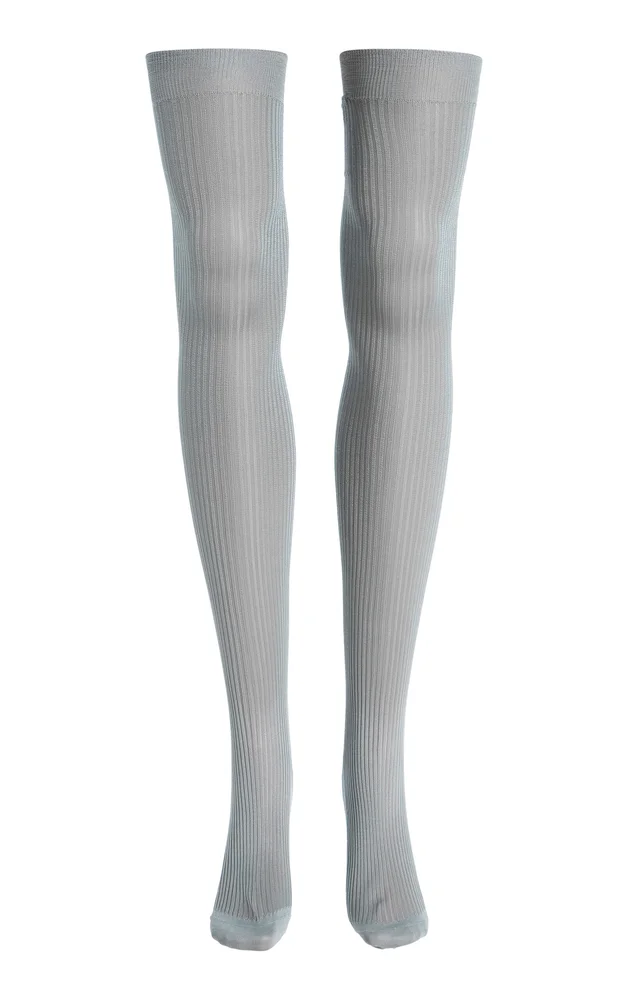 Knee-High Ribbed-Silk Socks