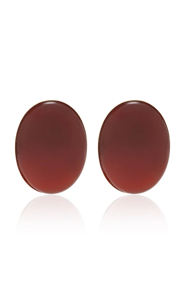 Audra 18K Gold-Plated Brass Carnelian Earrings
