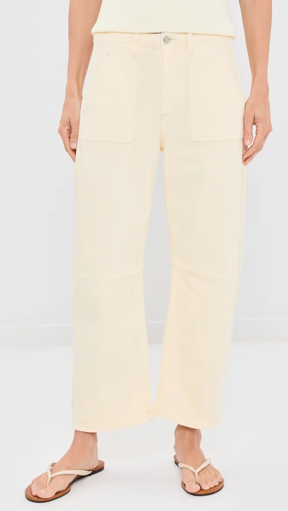 Petite Utility Soft Barrel Jeans