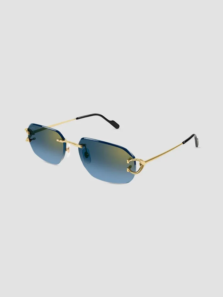 C Decor 58MM 24K-Gold-Plated Metal Rimless Pilot Sunglasses
