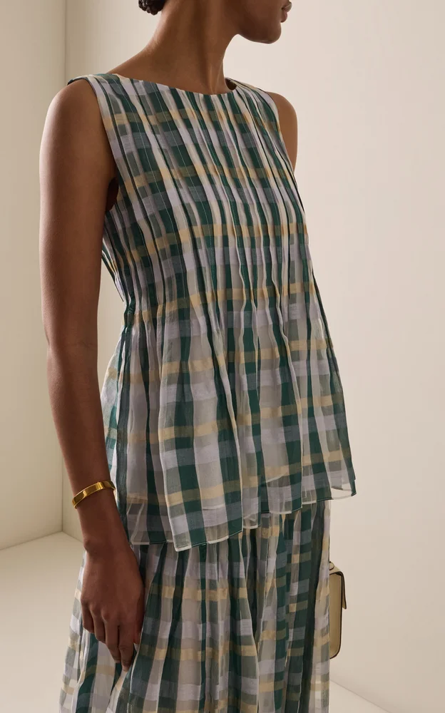 Cotton-Silk Peplum Blouse