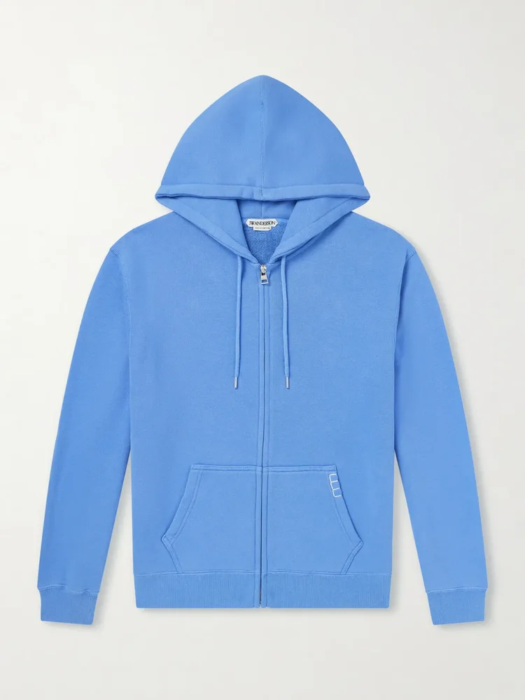 Cotton-Jersey Zip-Up Hoodie