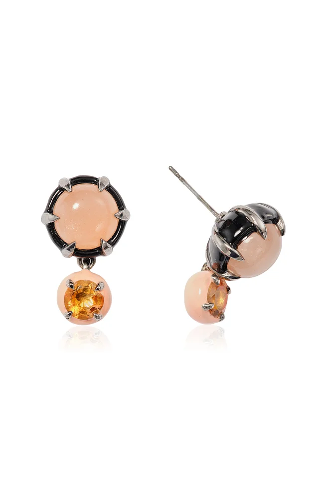 Spyglass Sterling Silver Peach Moonstone Earrings