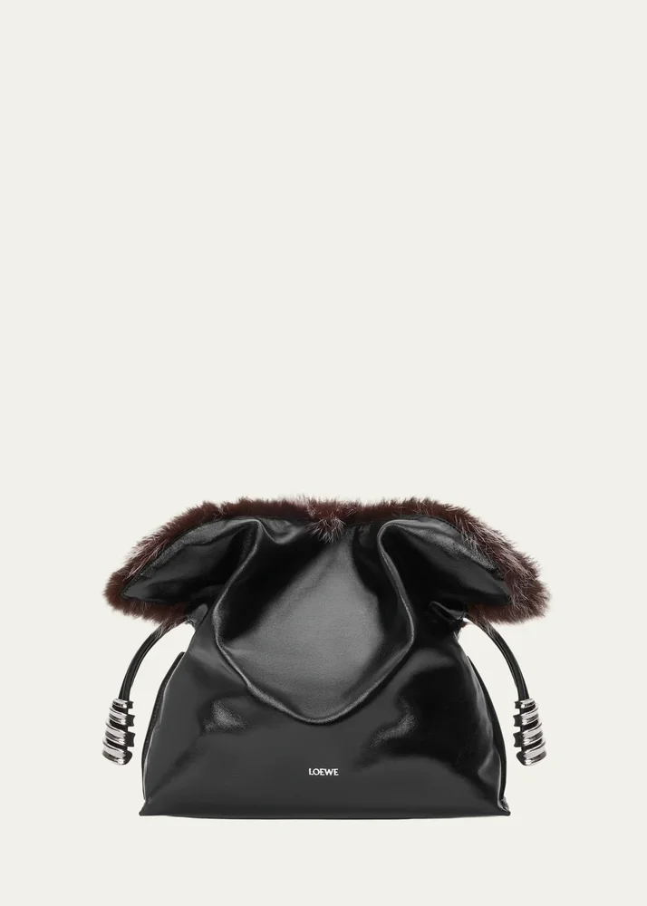 Flamenco Shearling & Leather Clutch Bag