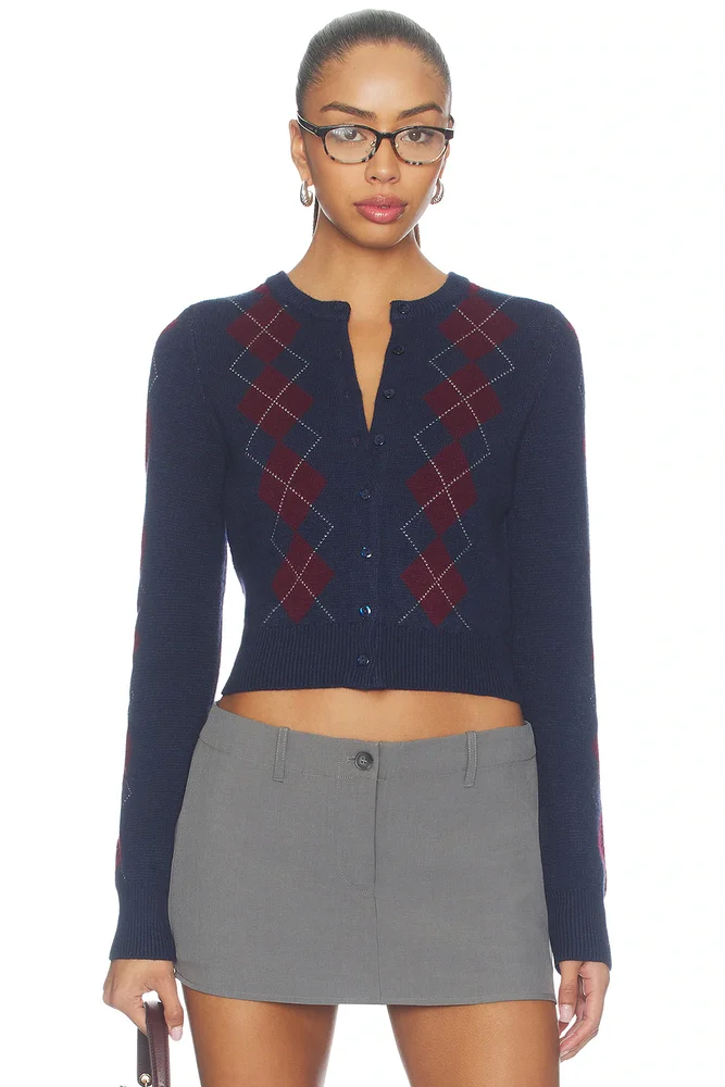 Serena Intarsia Argyle Cardigan