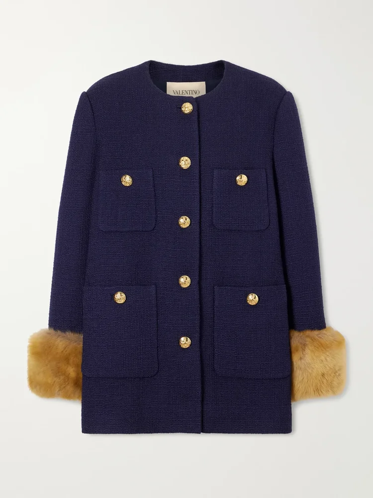 plush trimmed wool coat