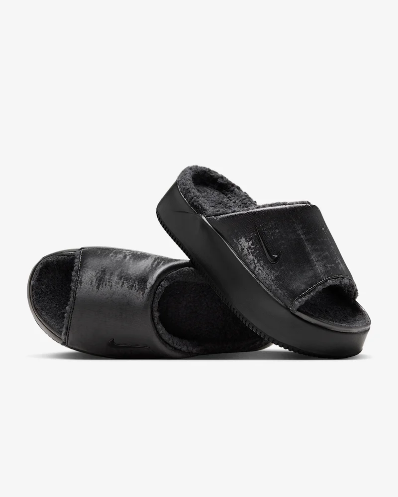 Calm Elevation SE Faux Fur Women's Slides Black