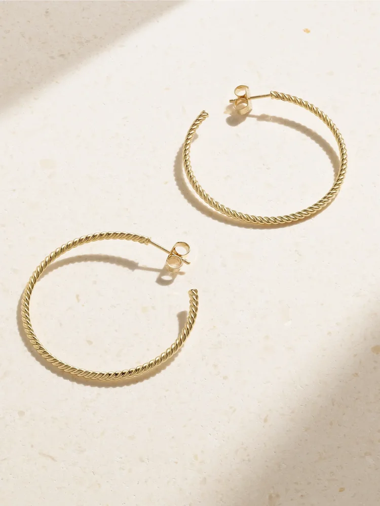 Cablespira® 18-karat gold hoop earrings
