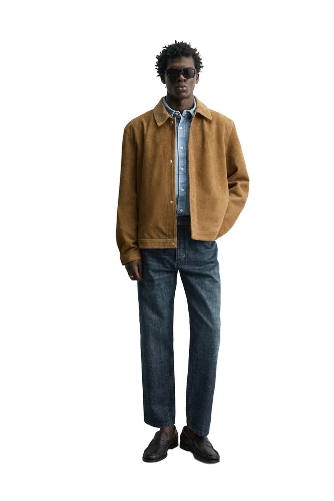 REGULAR FIT SUEDE LEATHER OVERSHIRT