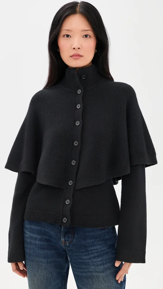 Turtleneck Cape Cardigan