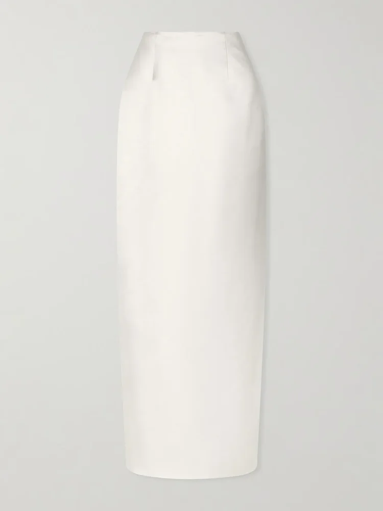 Tristan silk and wool-blend satin maxi skirt