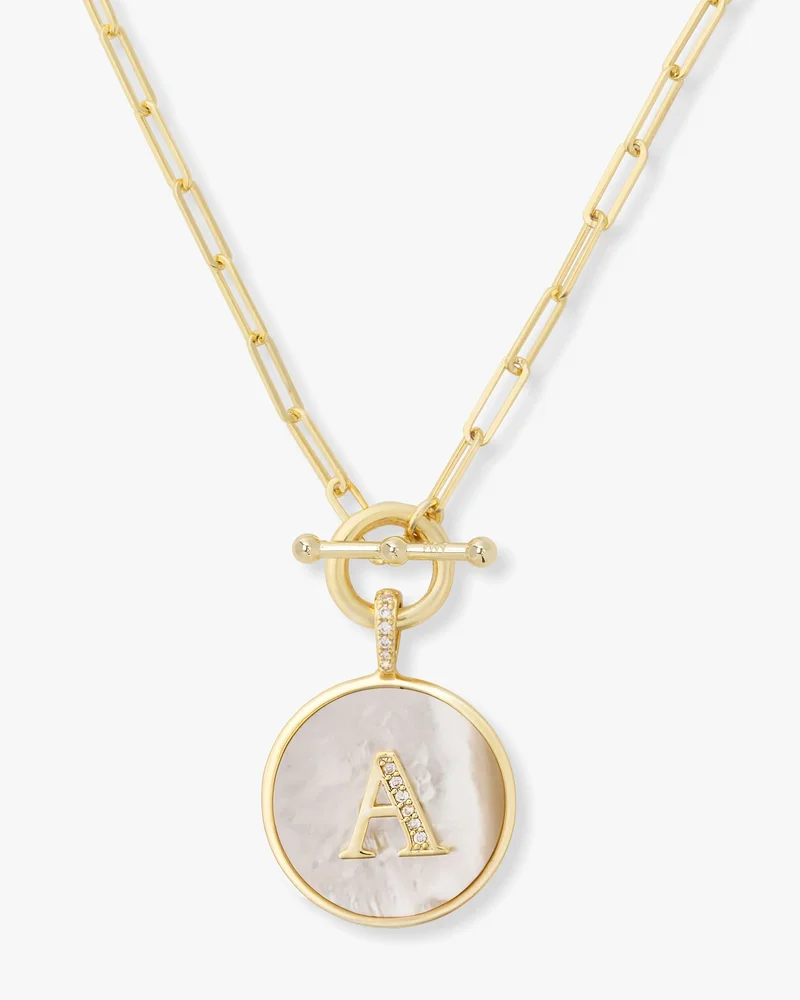 Melindamaria Love Letters Gold Medallion Pendant Necklace