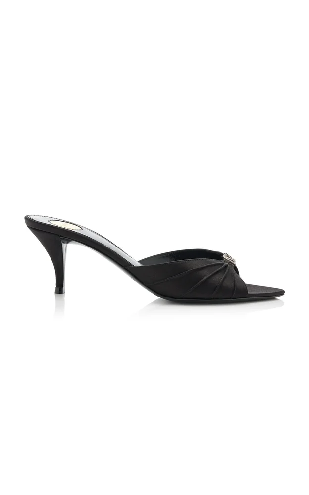 Jerry Crystal Crepe-Satin Mules