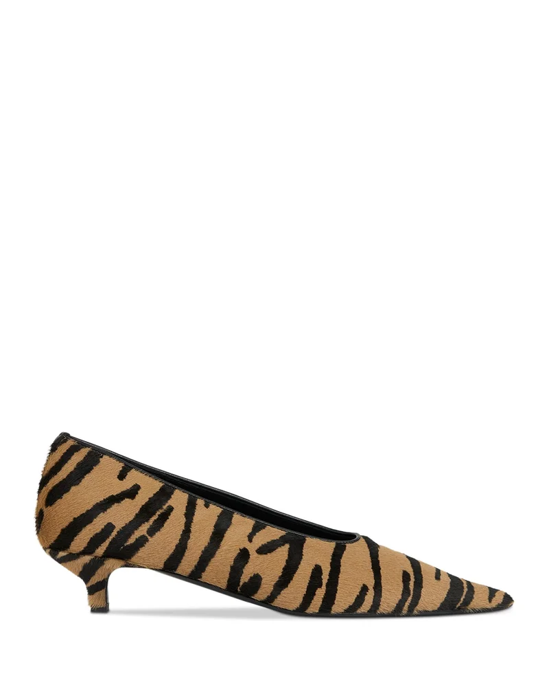 Women's Calf Hair Kitten Heel Pumps