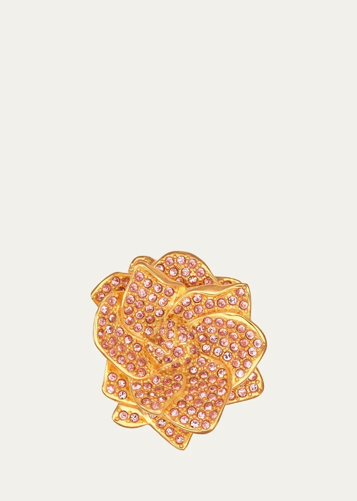 Crystal Pave Gardenia Ring