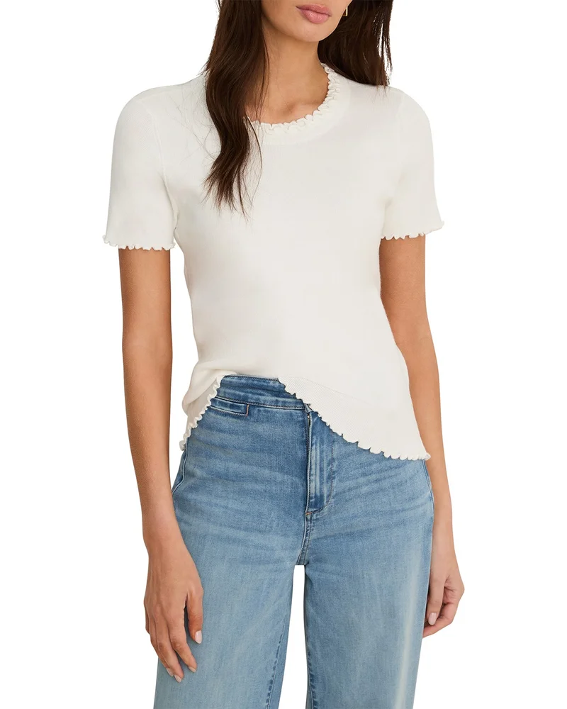 Ruffle Trim Sweater Tee