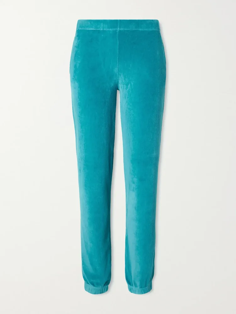 Simera cotton-blend velour tapered sweatpants