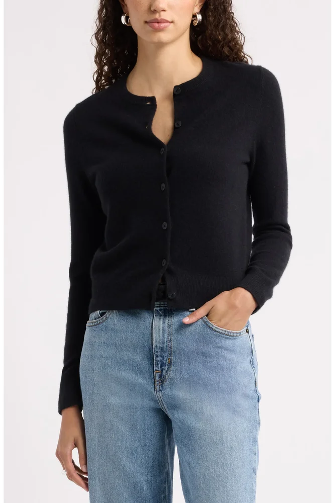 Cashmere Crewneck Cardigan