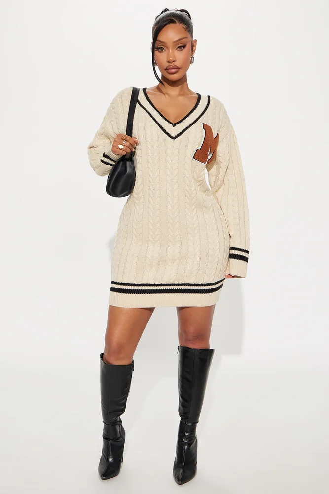 Varsity Blues Sweater Mini Dress