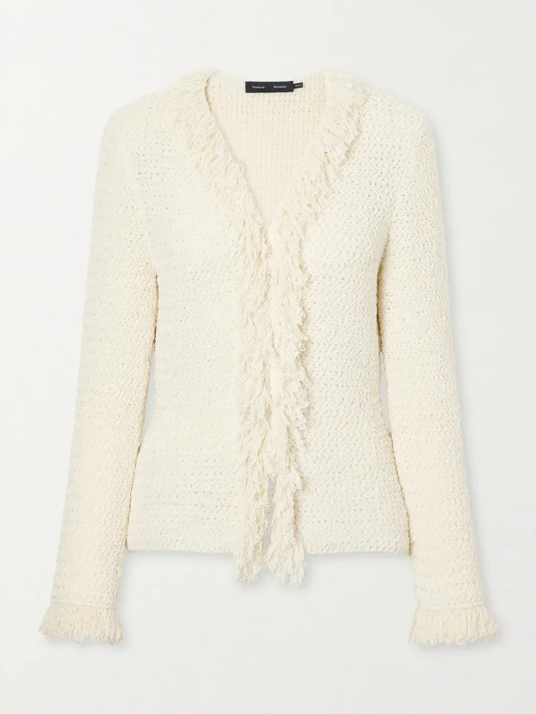 Nilo textured-jacquard wool-blend cardigan