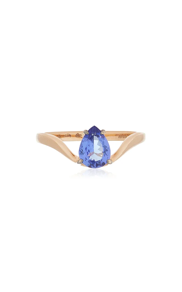 Halo 18K Rose Gold Tanzanite Ring
