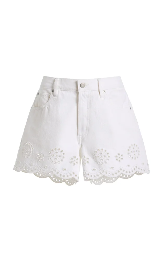 The Long Hang Eyelet Cotton Shorts