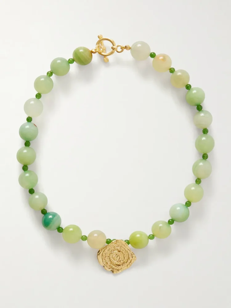 Daphne gold-plated jade necklace