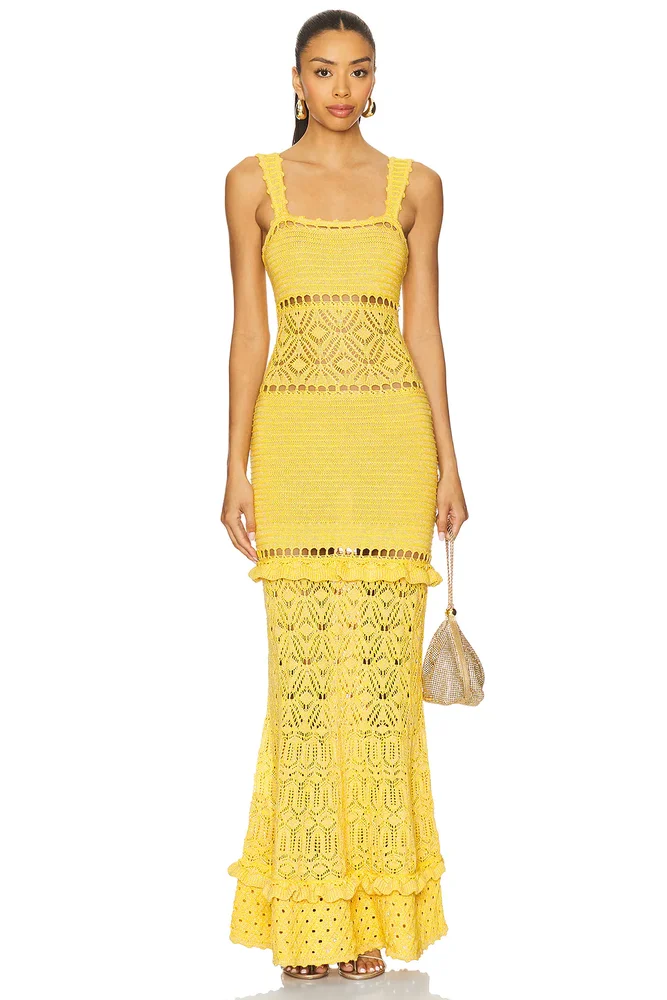 Zadie Dress Coverup with Crochet Detail Creme