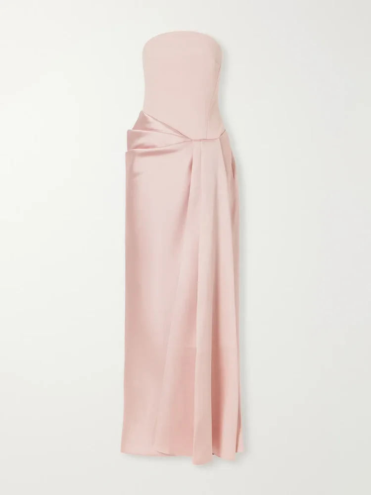 Seri strapless crepe gown