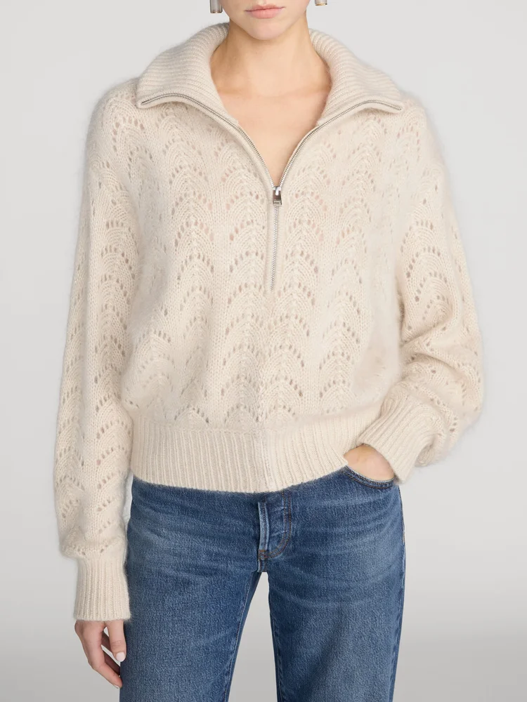 The Airy Lurex Quarter Zip