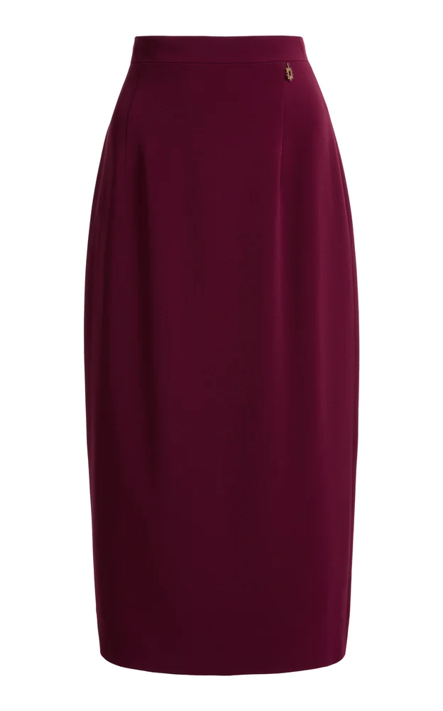 Heavy Cady Silk-Blend Midi Skirt