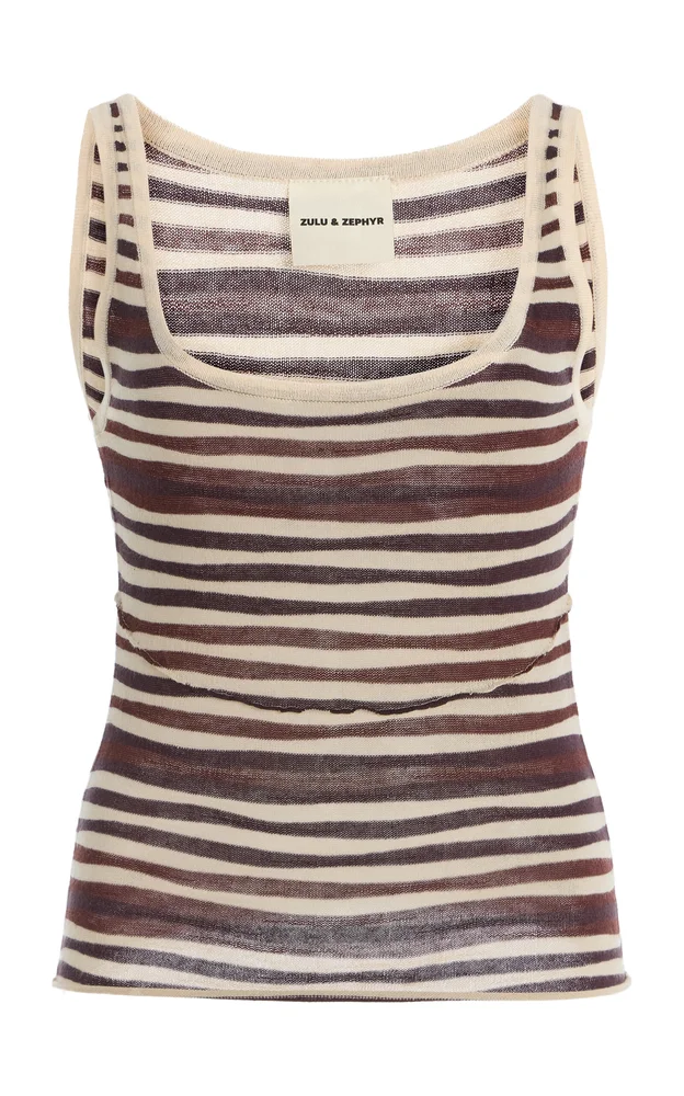 Exclusive Striped Knit Tank Top