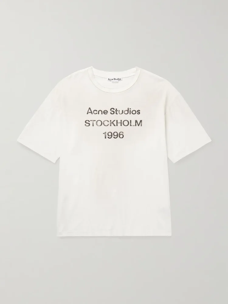 Exford Distressed Logo-Print Cotton-Jersey T-Shirt