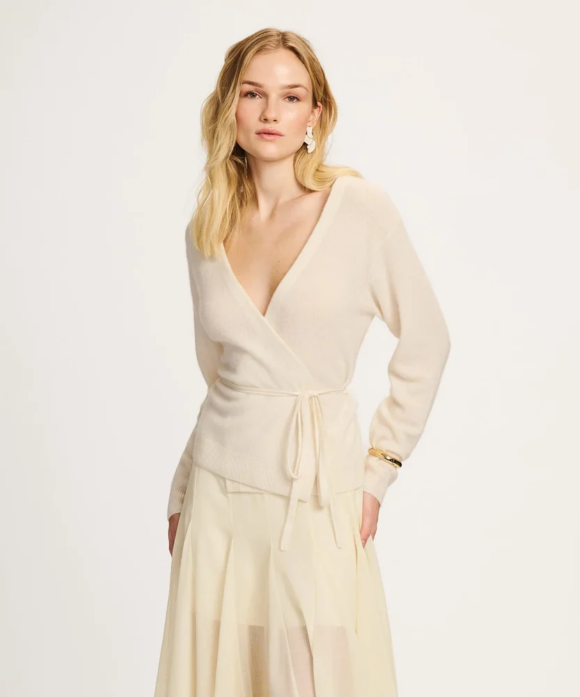 Lightweight Cashmere Wrap Top
