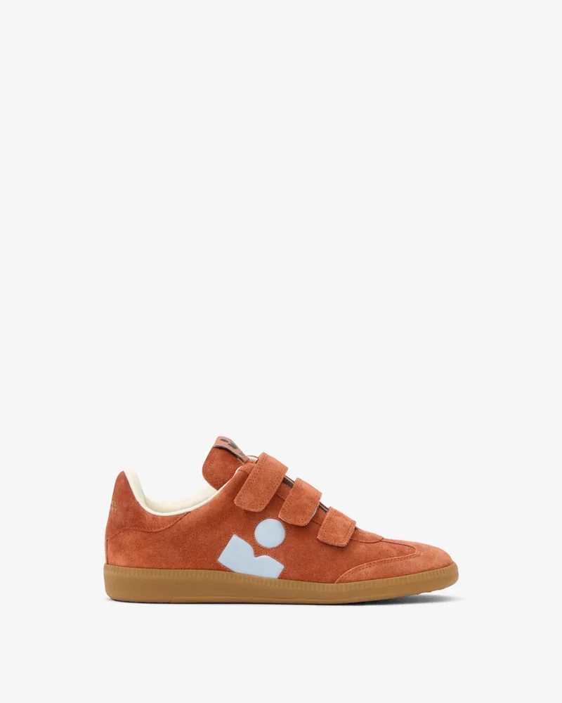 Beth Suede Sneakers in Brick and Light Blue