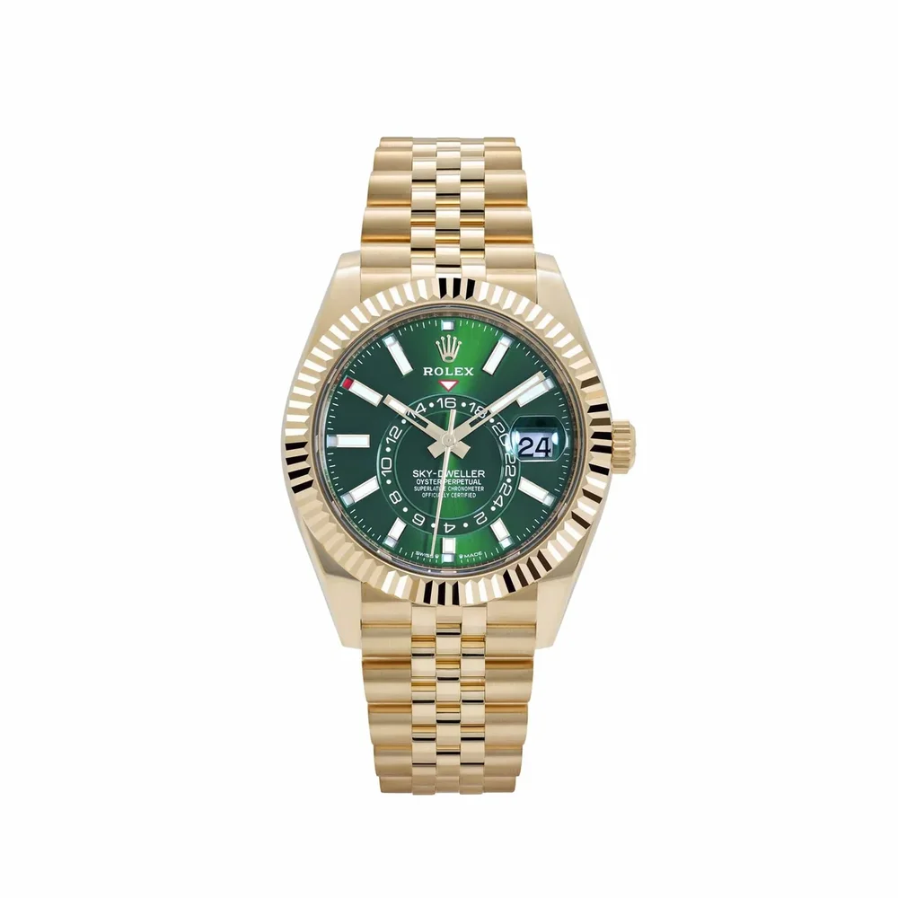 Rolex Sky-Dweller 336938 Yellow Gold Bright Green Dial Jubilee (2025)