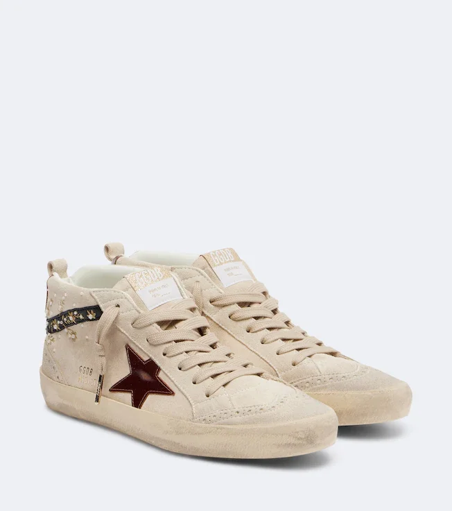 Mid Star embellished suede high-top sneakers