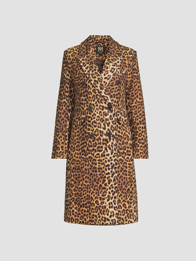 Leopard Double-Breasted Coat