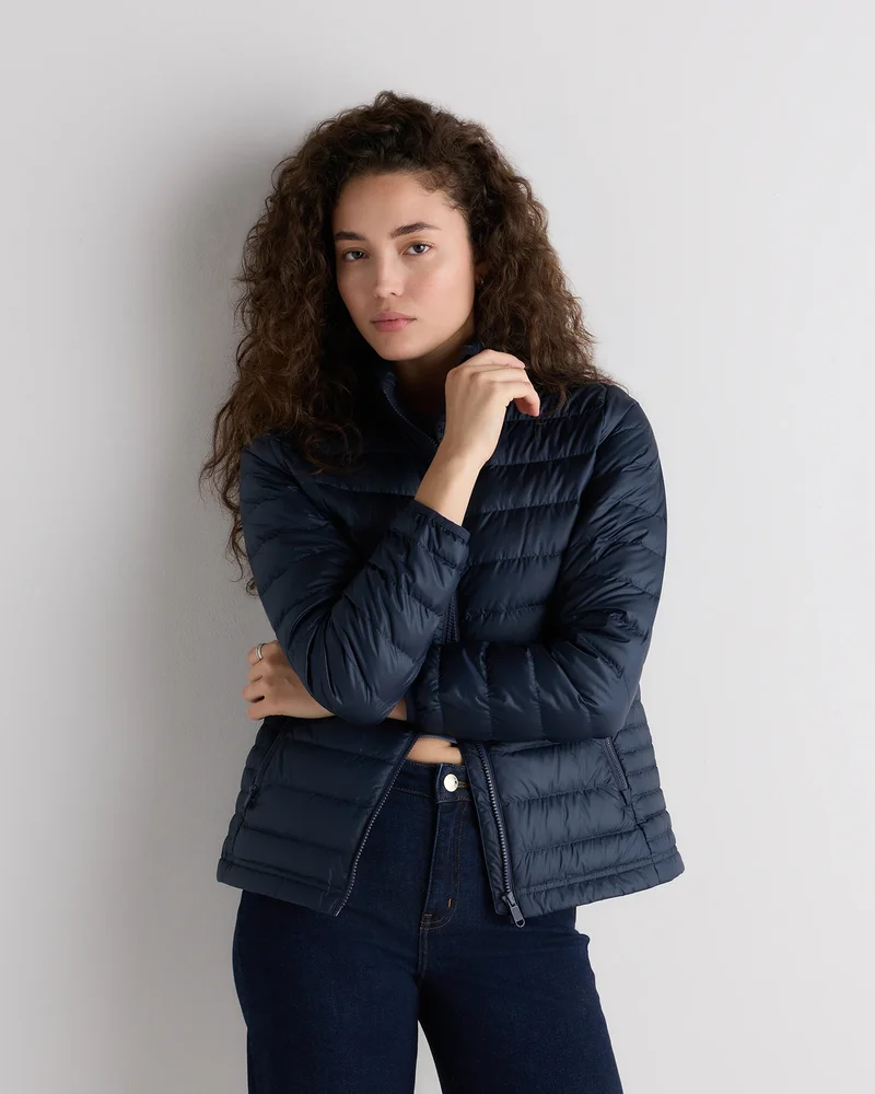 Lightweight Down Packable Puffer Jacket in Dewstone Blue