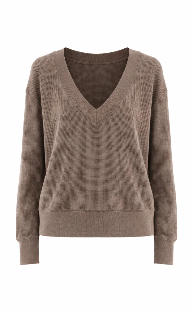 Waffle Knit Deep V