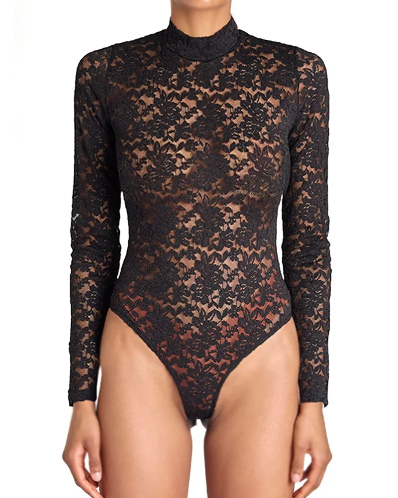 Lace Mock Neck Bodysuit