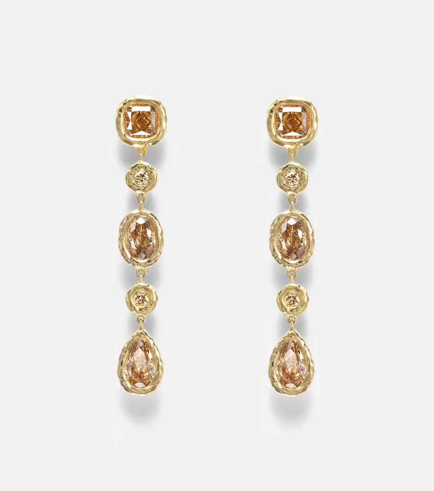 Nesting Gem 18kt gold drop earrings with diamonds