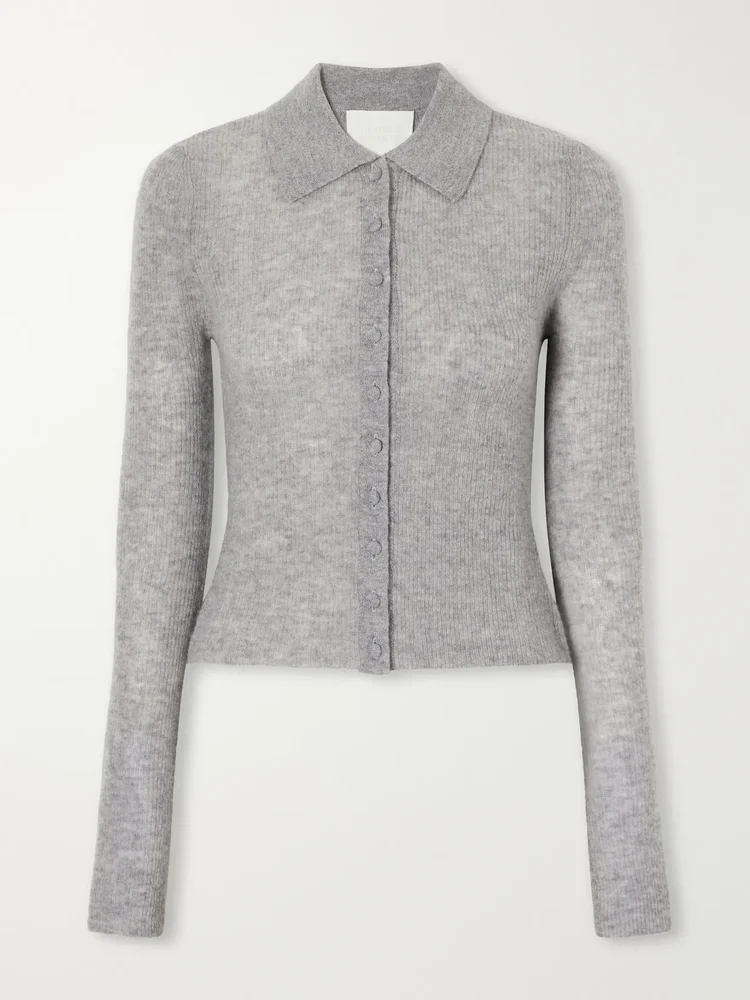 Paloma ribbed cashmere and wool-blend cardigan